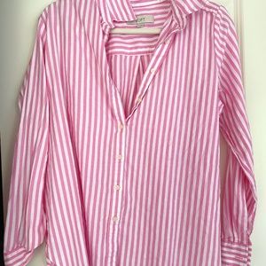 Pink Striped Boyfriend Button-Down Shirt